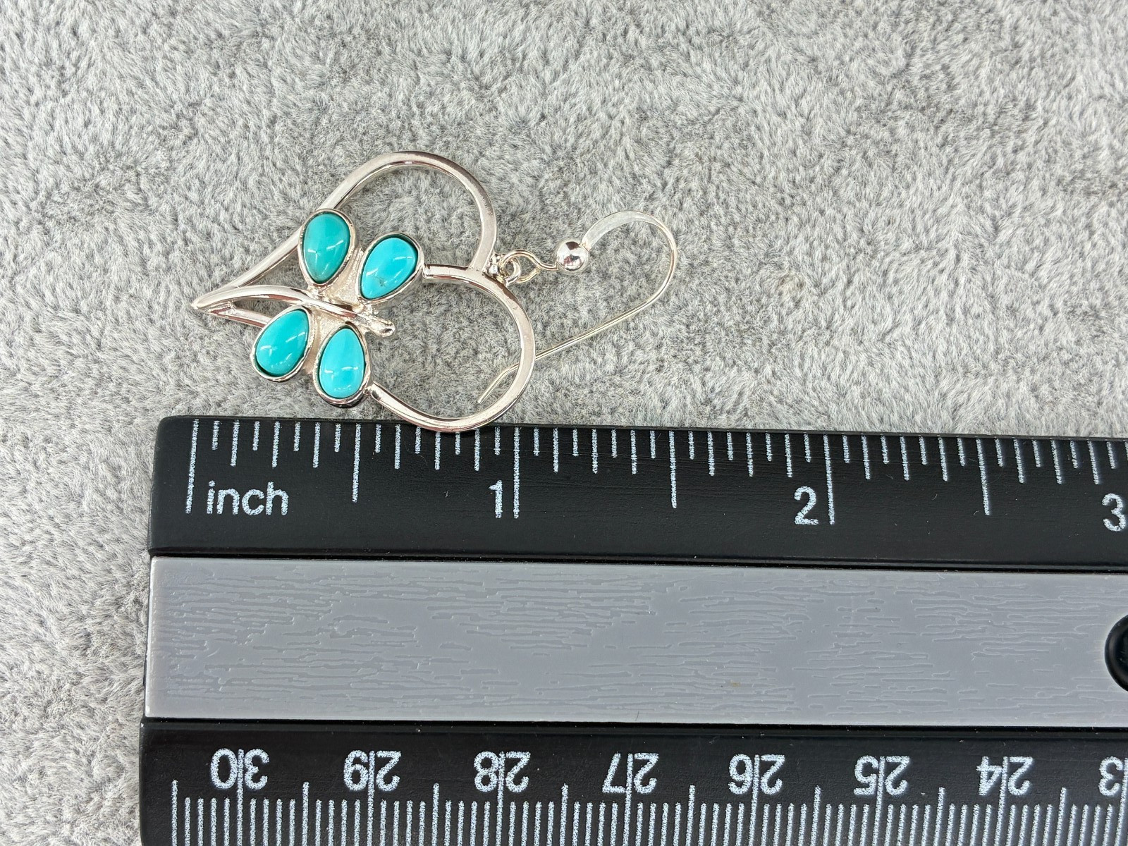 Rare Jay King DTR Turquoise Cabochon Dragonfly Dangle Earrings Sterling Silver