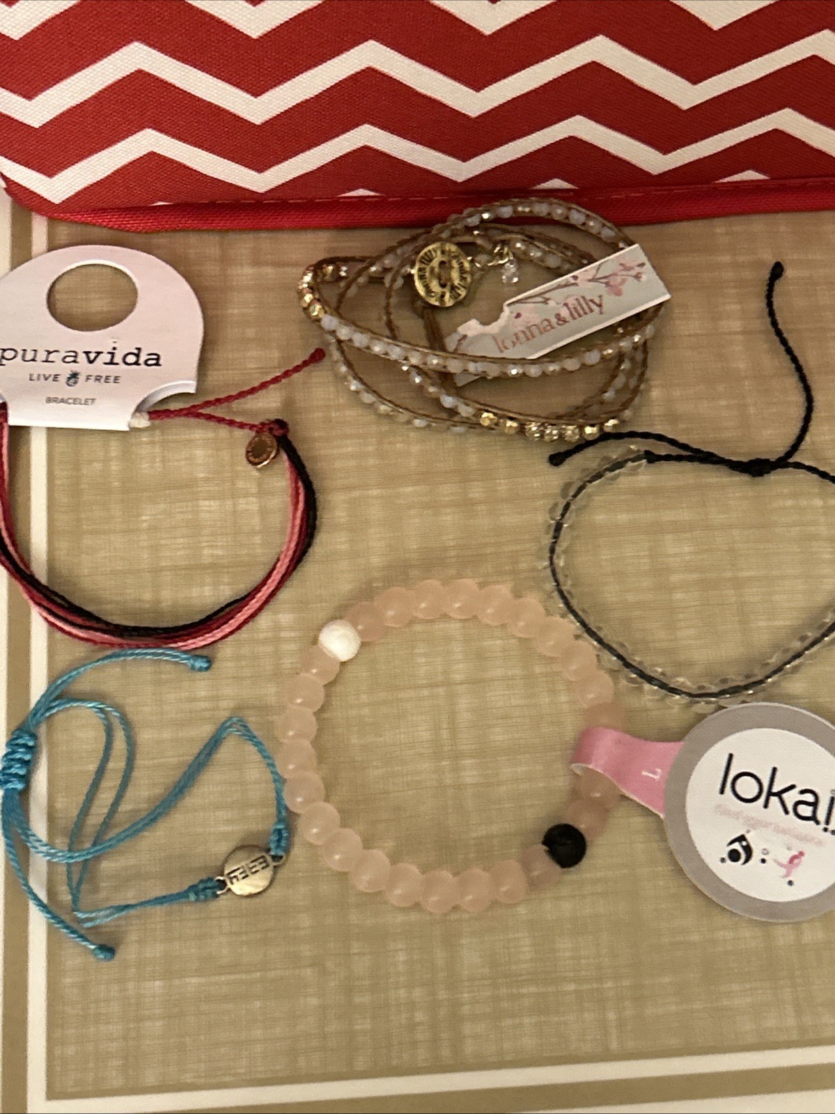 Lokai Puravida EFFY Ocean 4 Lonna & Lilly Bracelet Lot Of 5