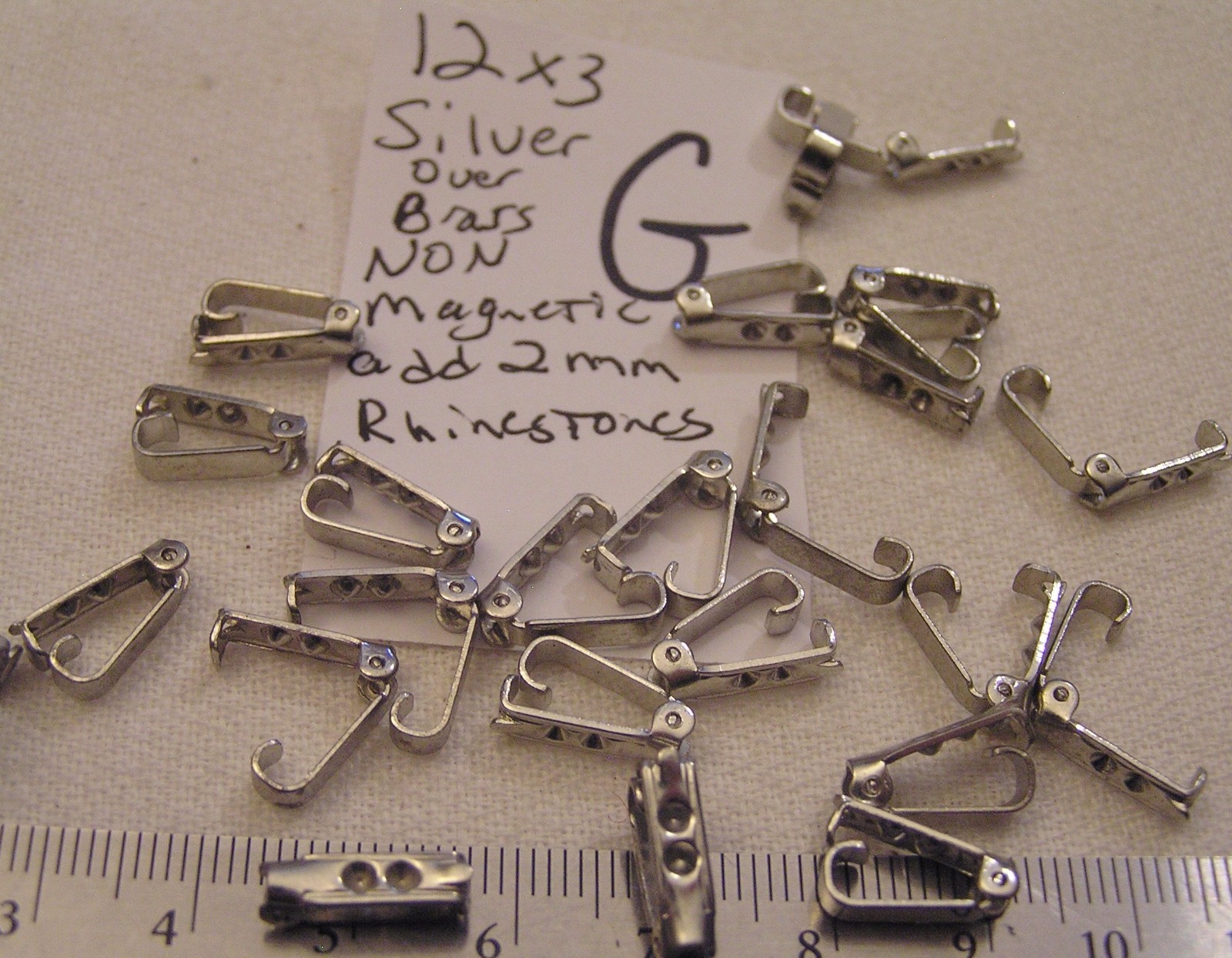 Vtg Fold Over Clasp Silver Brass Gold Plate Jewelry Findings Repair Bracelet 620