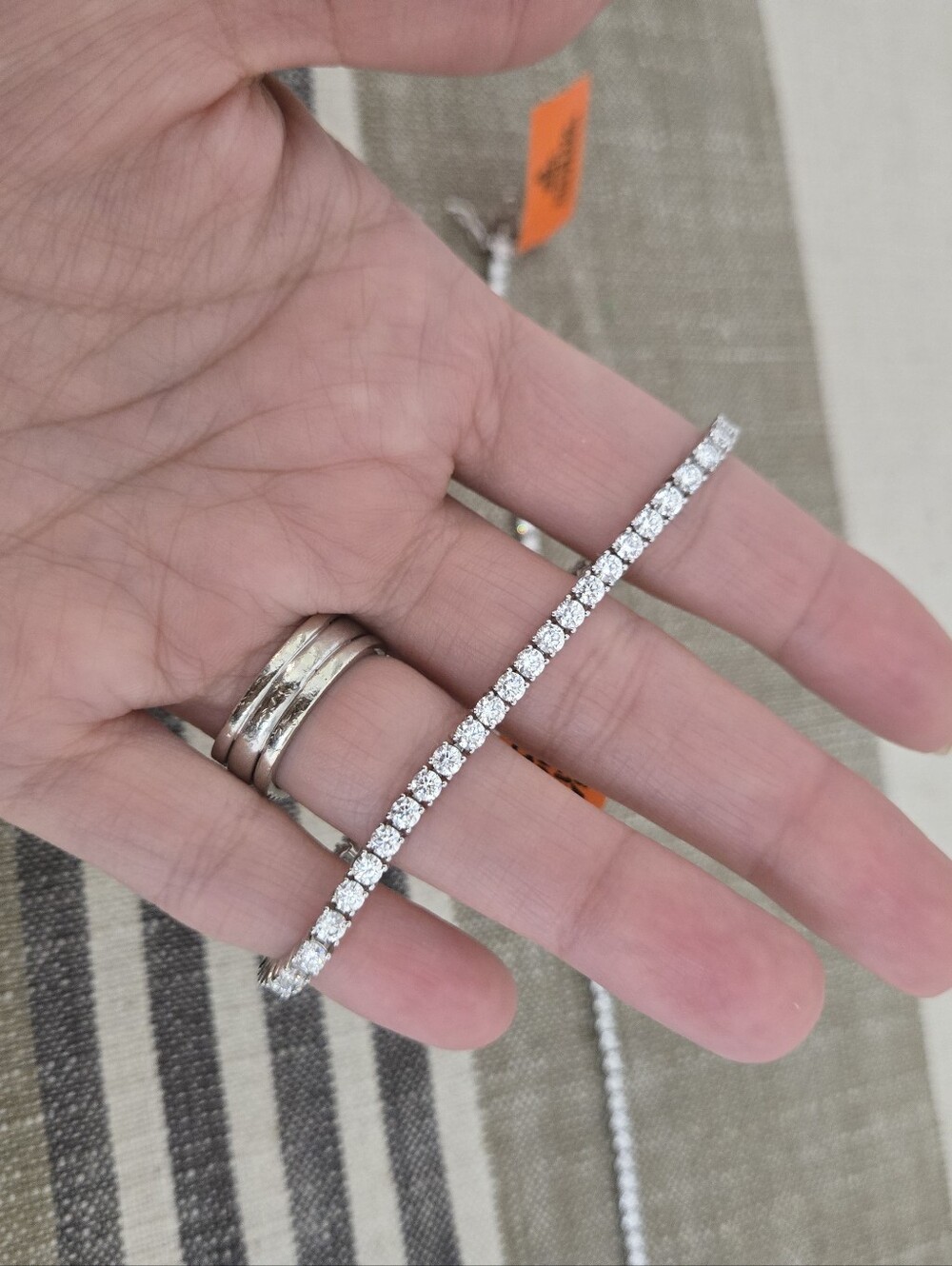 Moissanite NWT 7.0CTW 925 Sterling Silver 3MM Tennis Bracelet, 8″