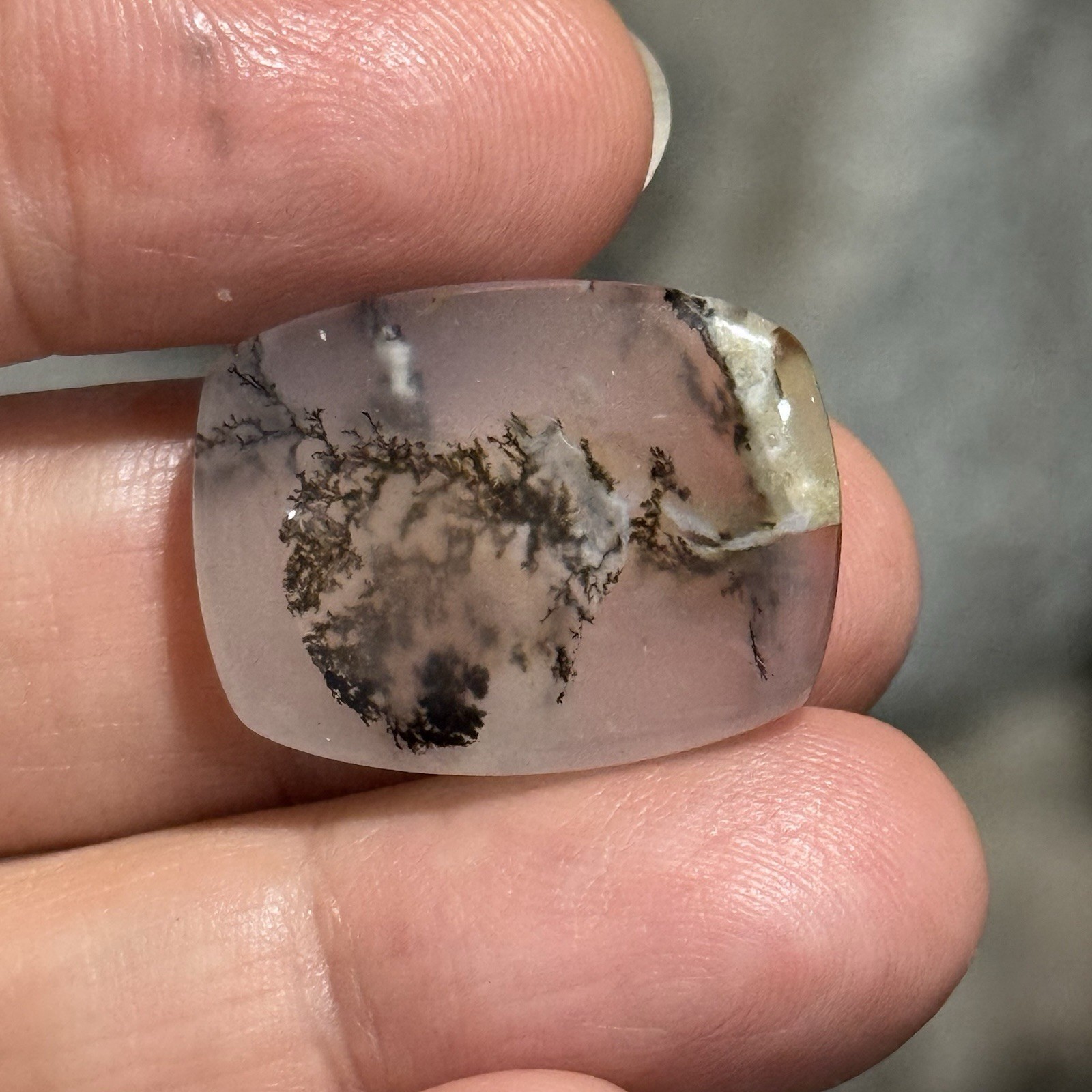 22ct 24.3×18.5x6mm Fine Rectangle Dendrite Opal Cabochon Loose Picture Stone
