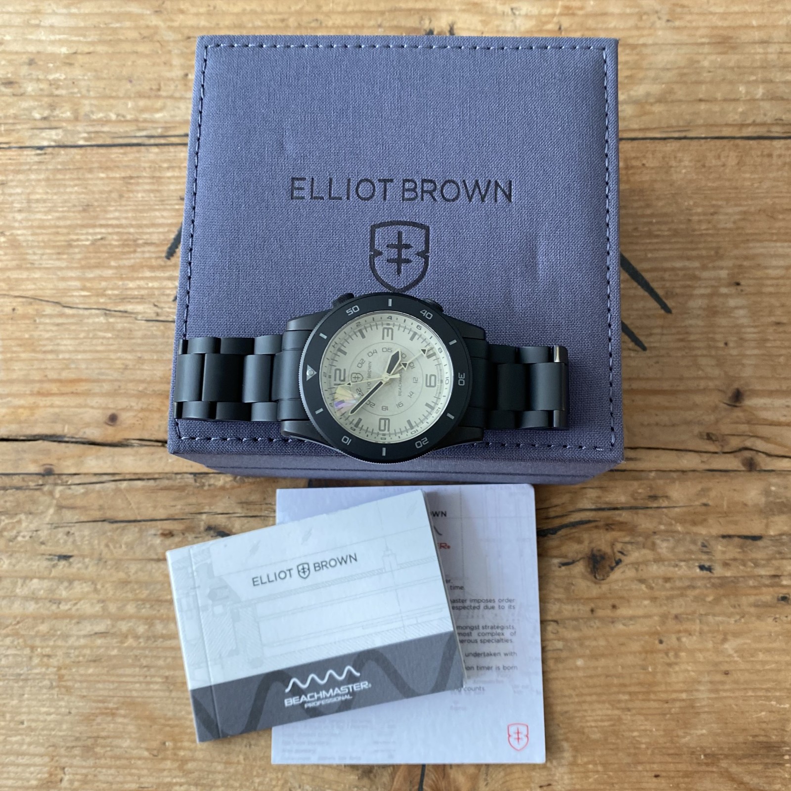 Elliot Brown Beachmaster Ghost Professional Black PVD Swiss Quartz Watch 40mm