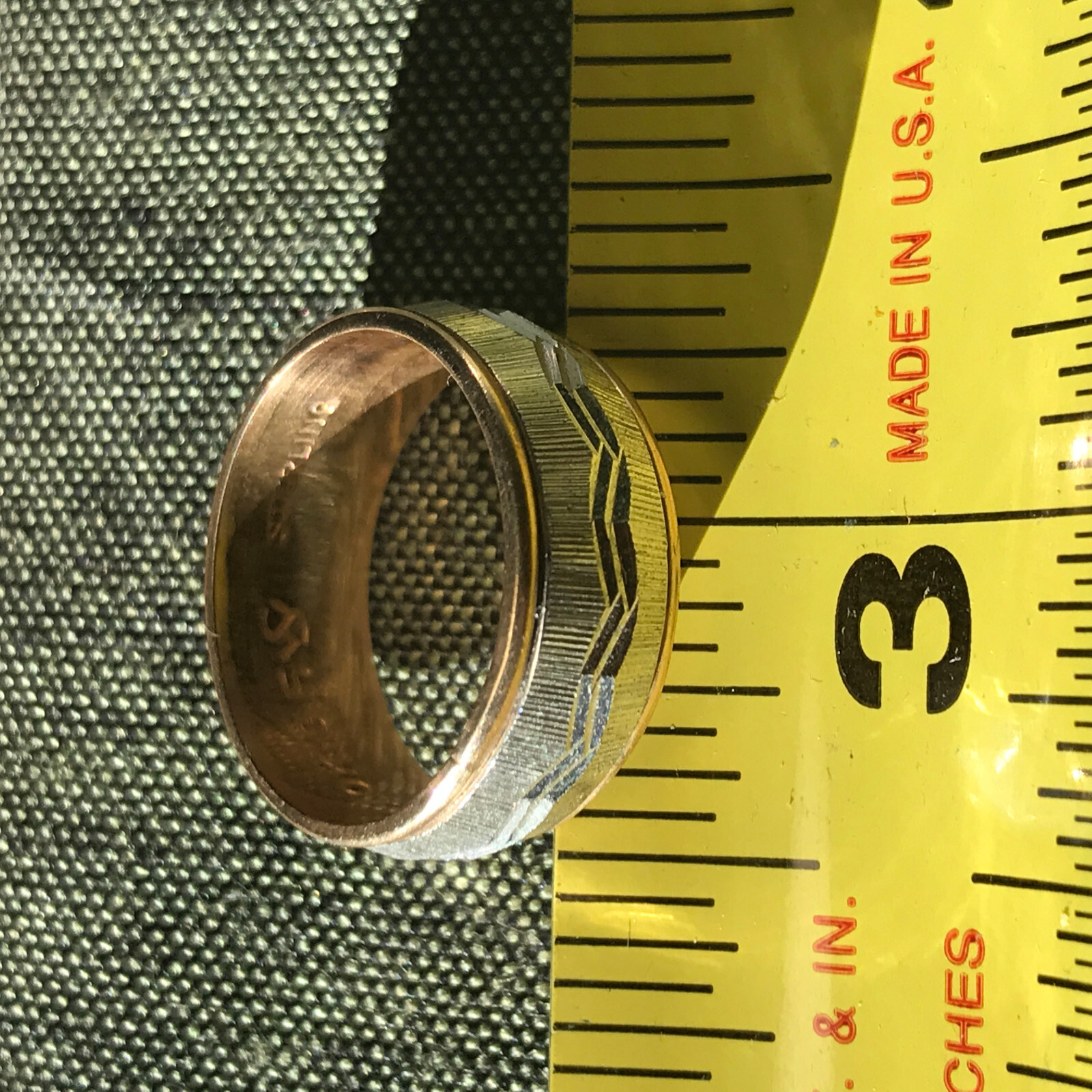 Vintage Stamped 10kt Gold Filled & Sterling Silver Ring Band Sz 8 WS JD Schlang