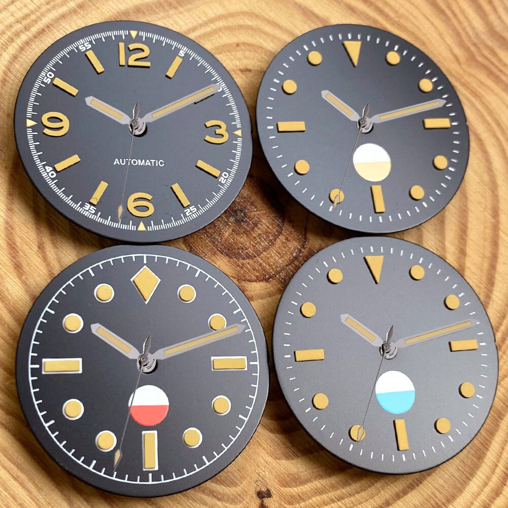 50-Fathoms 29mm Black Watch Dial Face Luminous Fit NH35 NH36 ETA2824 Miyota 8215