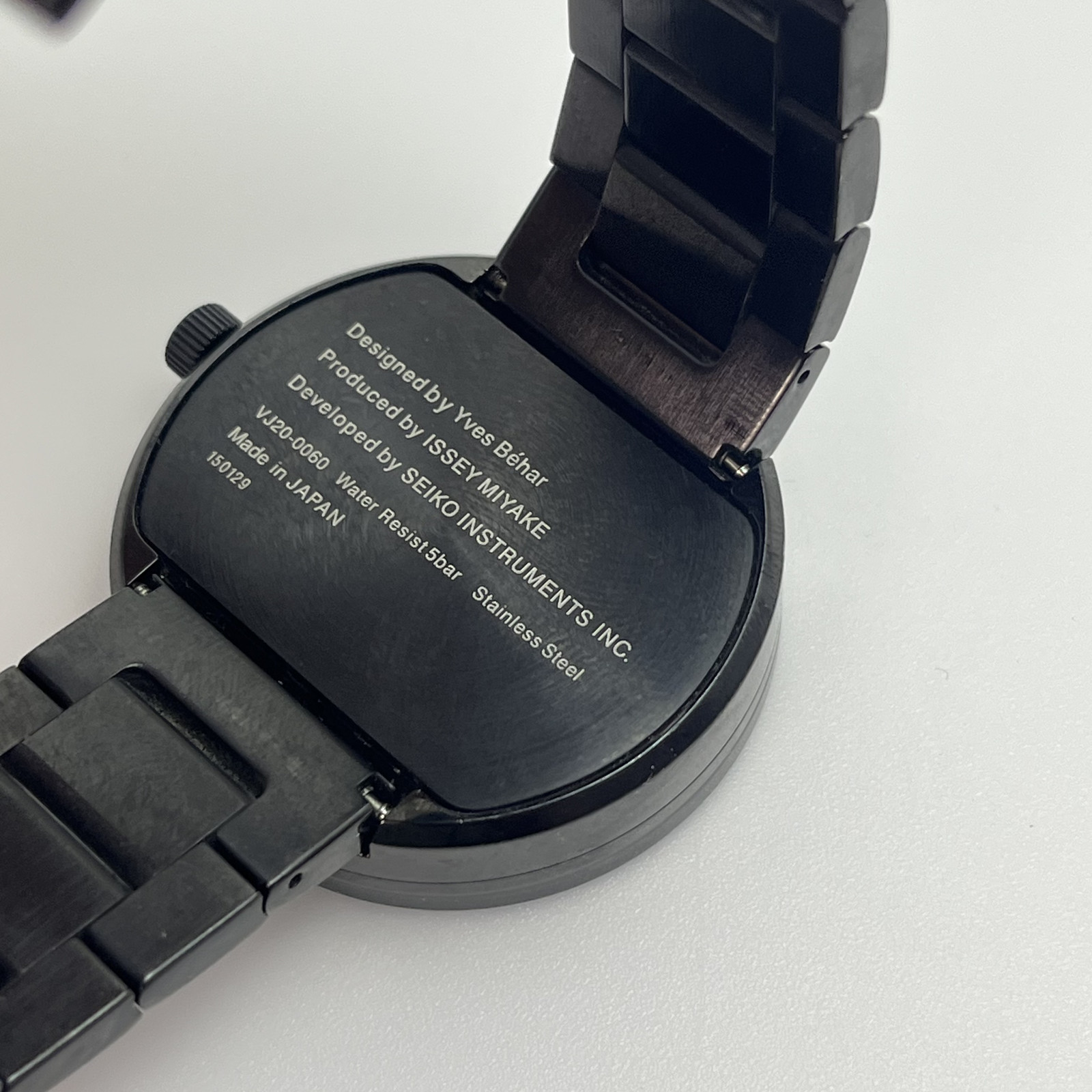 SEIKO ISSEY MIYAKE VUE SILAV002 by YVES BEHAR Black Quartz Watch Japan Rare#732B