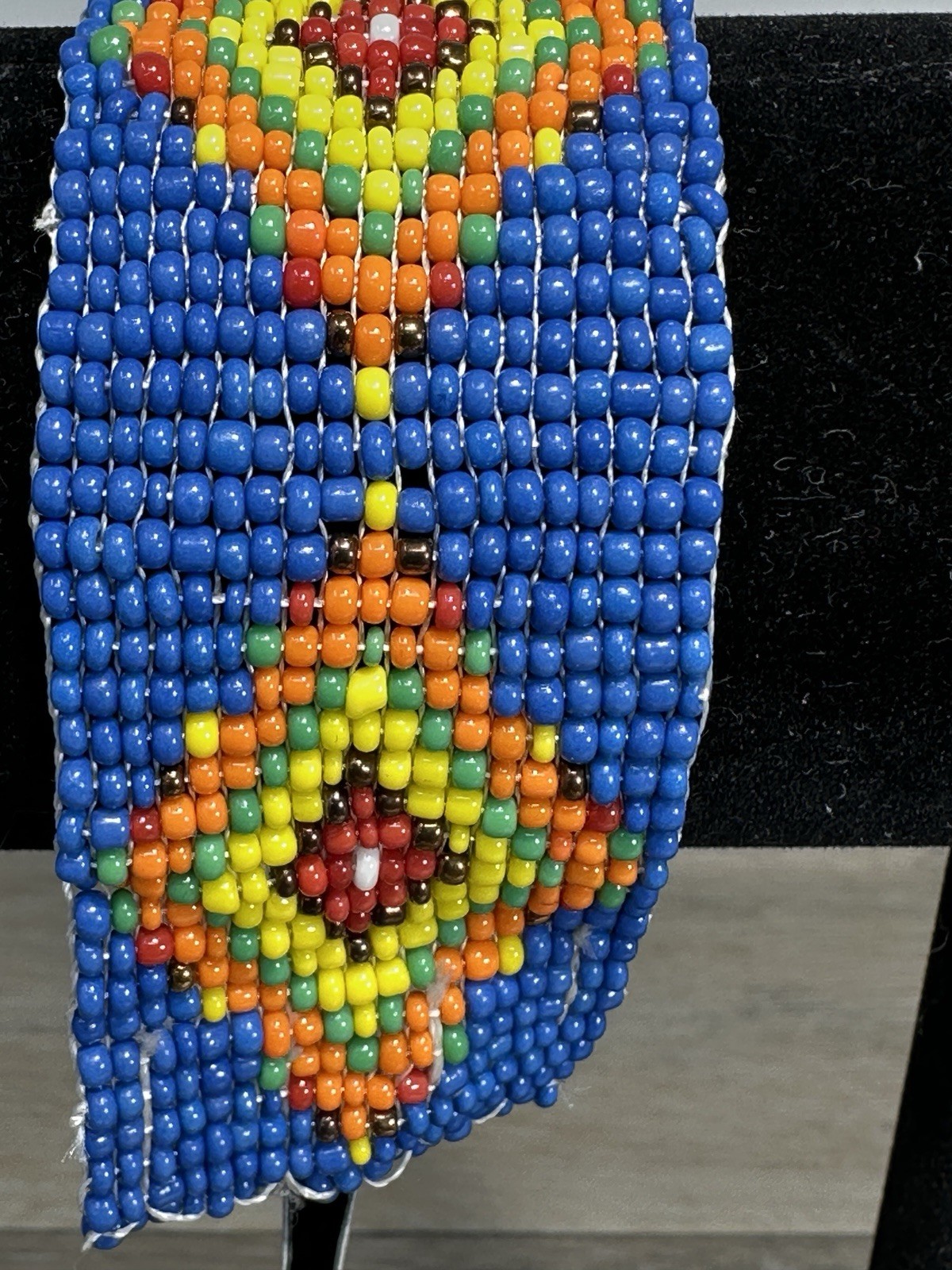 Native American Style Wide-Band Small Multi-Color Beaded Bracelet New Adjustable