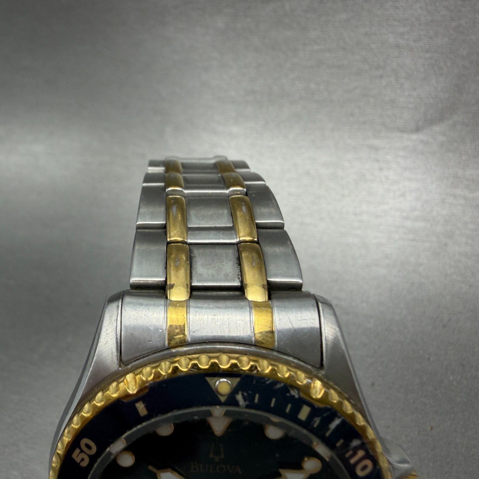 Bulova Marine Star Dive Watch Men 42mm Blue Dial Two Tone Daydate 98C58 New Batt