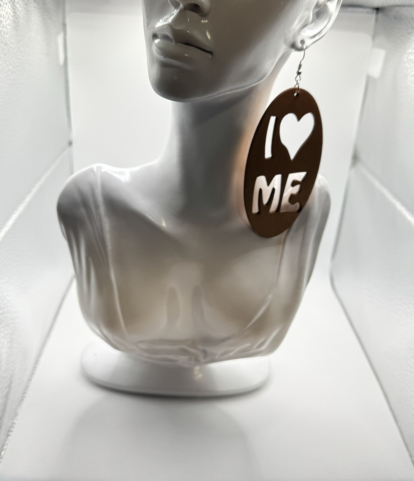 New Wooden Extra Large Oversized Earrings “I Heart Me” “I Love Me” Vacation Gift
