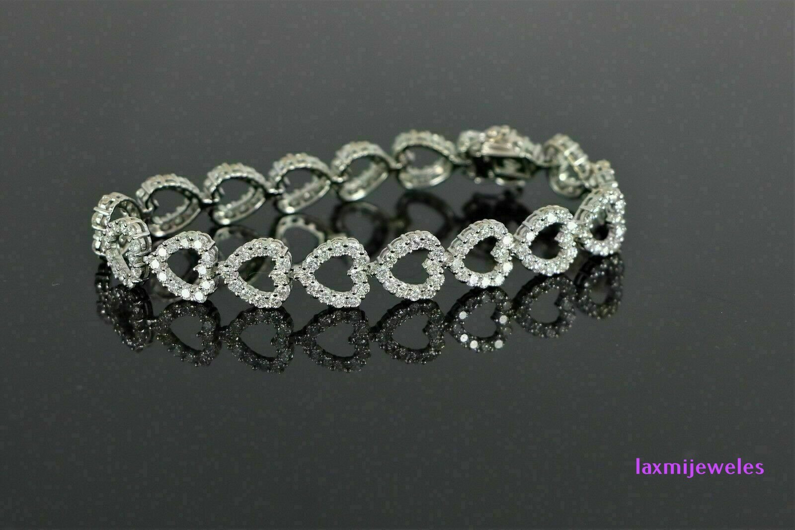 Romantic 5ct Lab-Created Diamond Tennis Bracelet Open Heart Halo 925 Silver