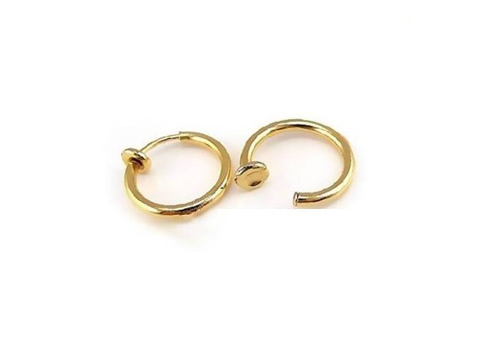 1 Pair Goldtone Spring Clip On Hoops Earrings Size:1/2″,13MM to 2 5/16″,60MM