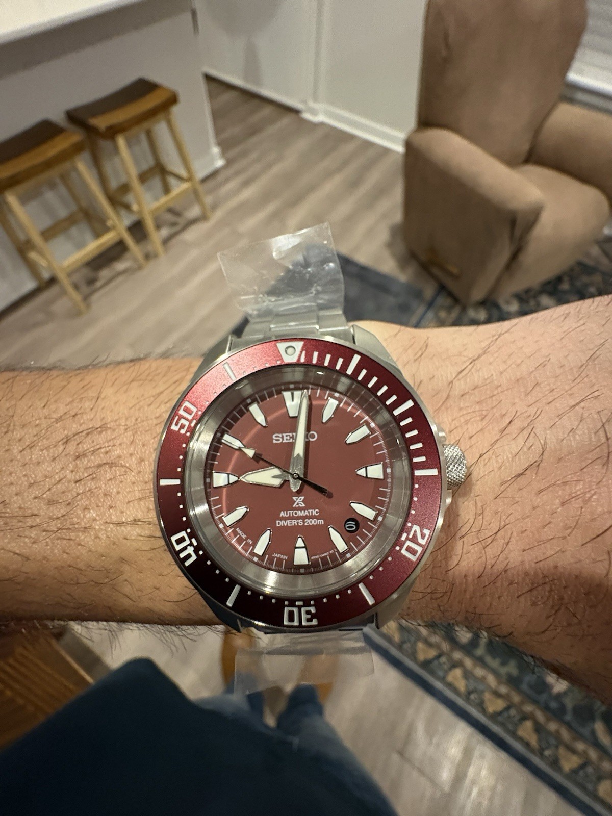 Seiko Prospex Samurai SRPL11 Red Dial Automatic 41.7mm Divers Watch Box & Papers