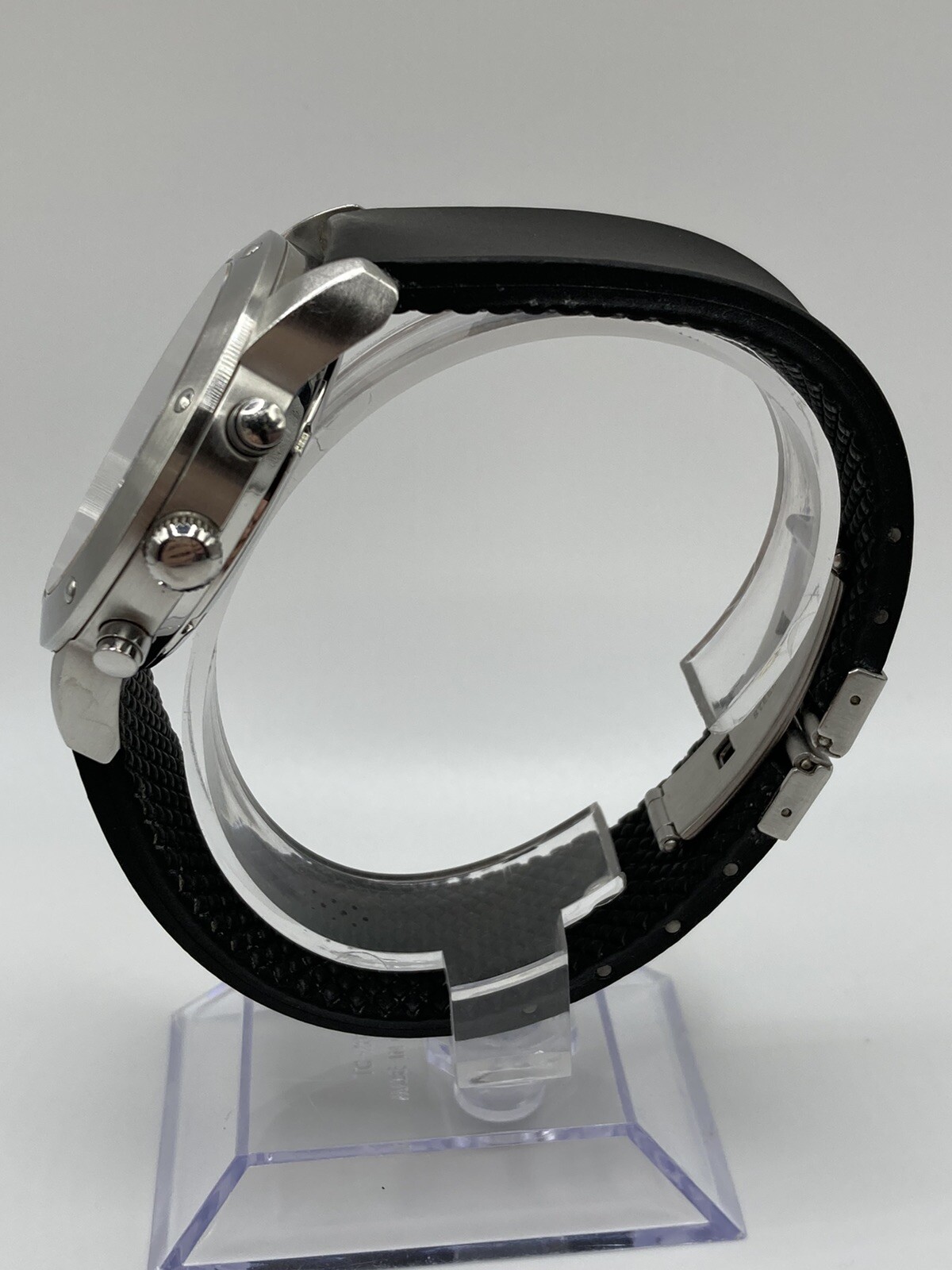 Mercedes Benz 467-280 Men’s Black Date Dial Chrono Resin Band Watch New Batt