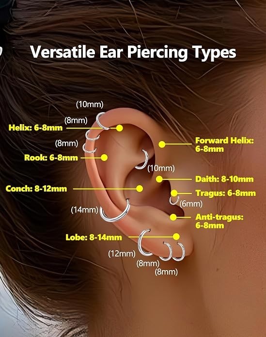 5 Pairs Small Huggie Hoop Earrings for Women, Stainless Steel Silver