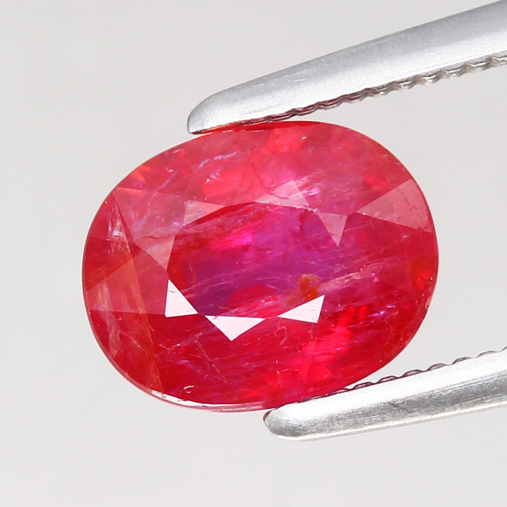1.37ct Oval 7×5.5mm Natural Unheated Purplish Red Ruby – Mozambique, Africa Gem✨