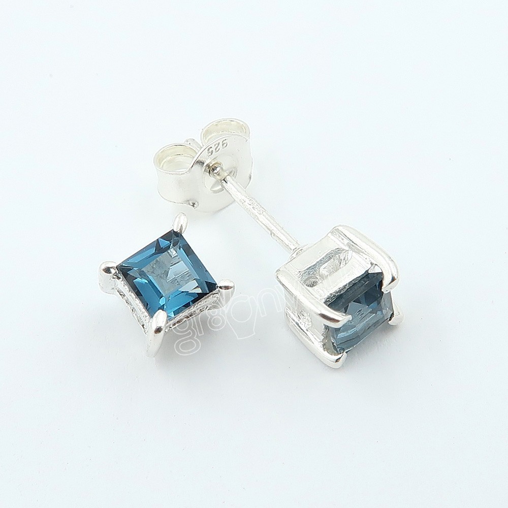 gr8onyou Authentic Silver Earrings with Genuine LONDON BLUE TOPAZ | Fashion