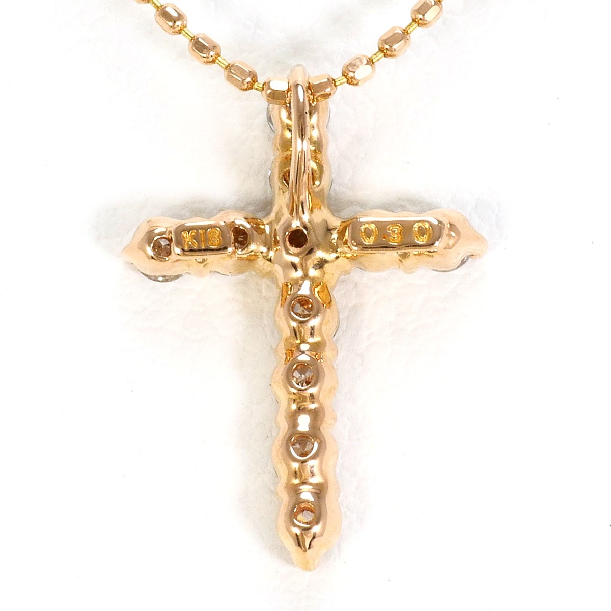 K18 18k gold Necklace Diamond 0.30ct 1.8g 40cm Free shipping Used