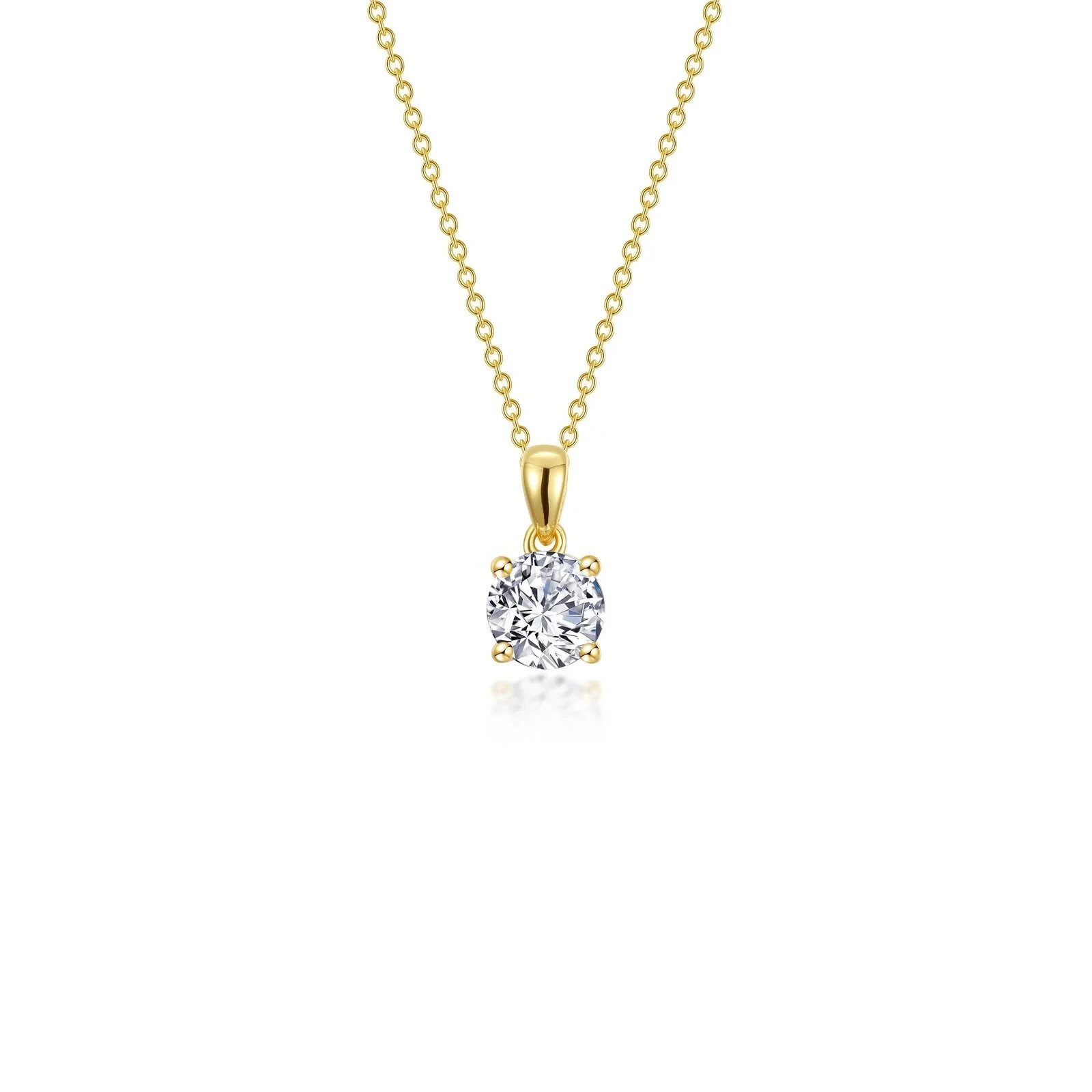 BRAND NEW Lafonn Yellow Gold Plated 0.5CTW 4-Prong Solitaire Necklace N0302CLG20