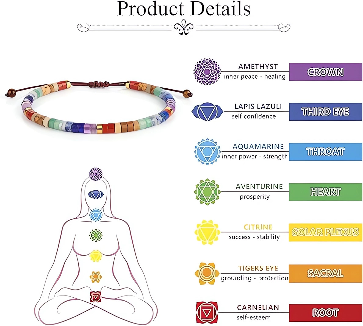 Natural Crystal Stone Bracelet Gemstone Beaded Dainty Handmade Healing Bracelet