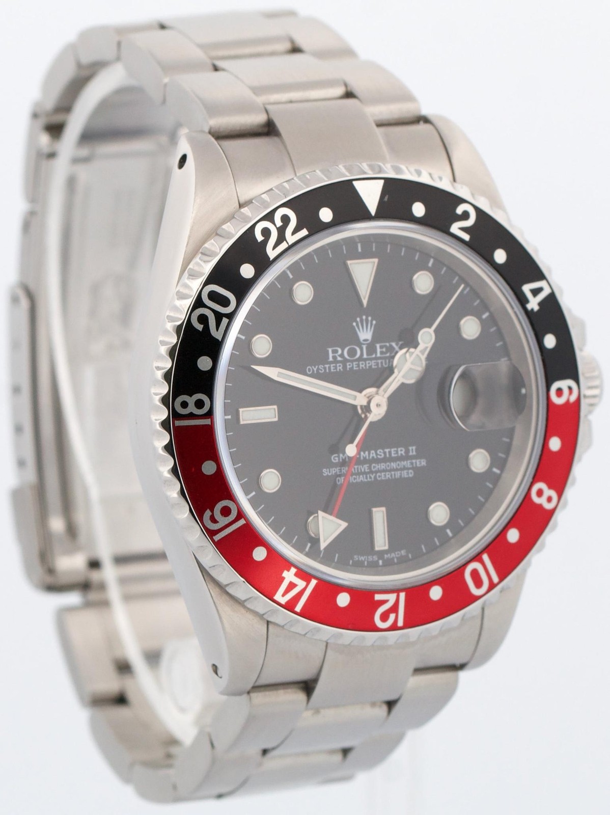 Rolex GMT-Master II COKE Red Black Stainless Steel 16710 40mm OYSTER Date Watch