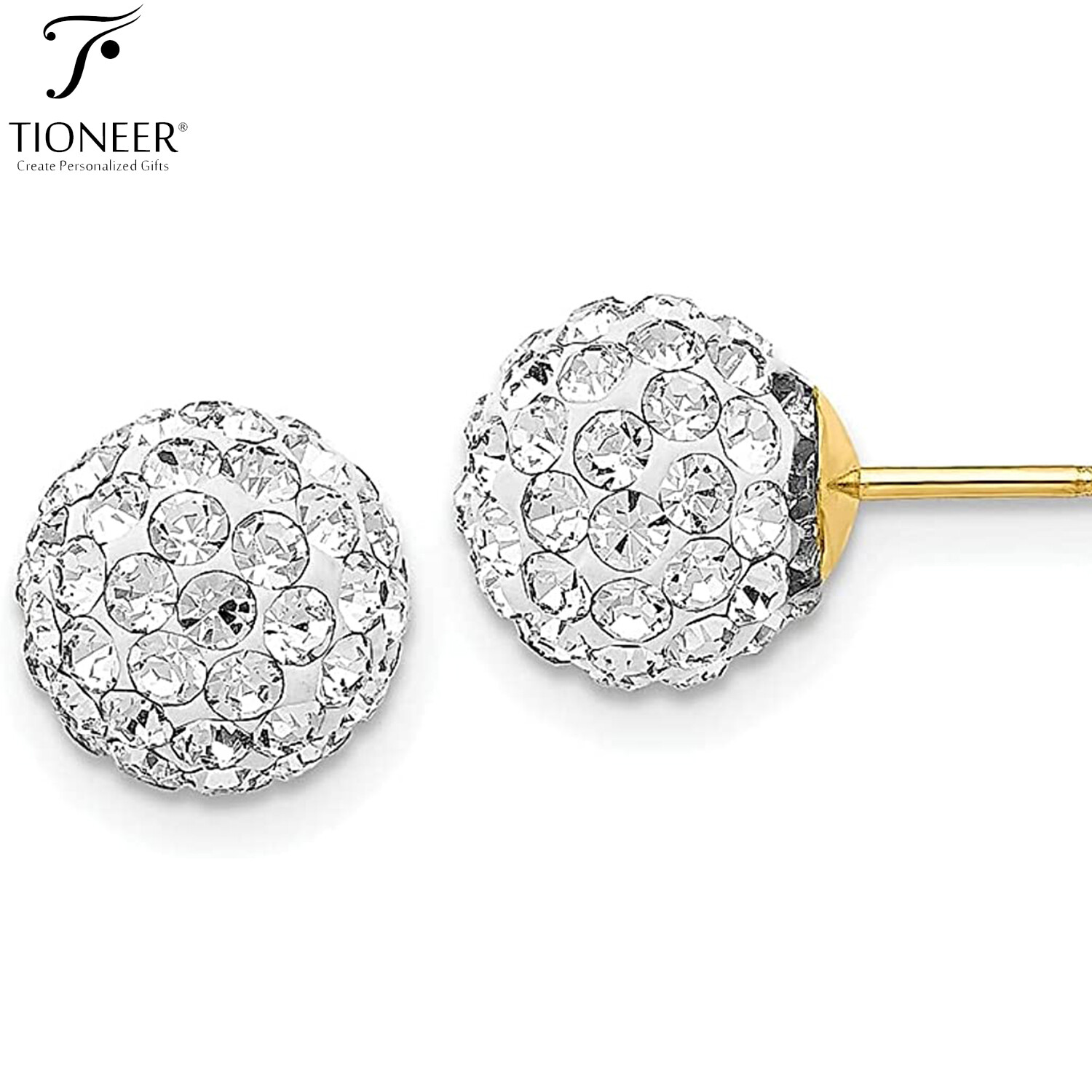 Crystal Stones 4mm Ball Stud 925 Sterling Silver Butterfly Push Back Earrings