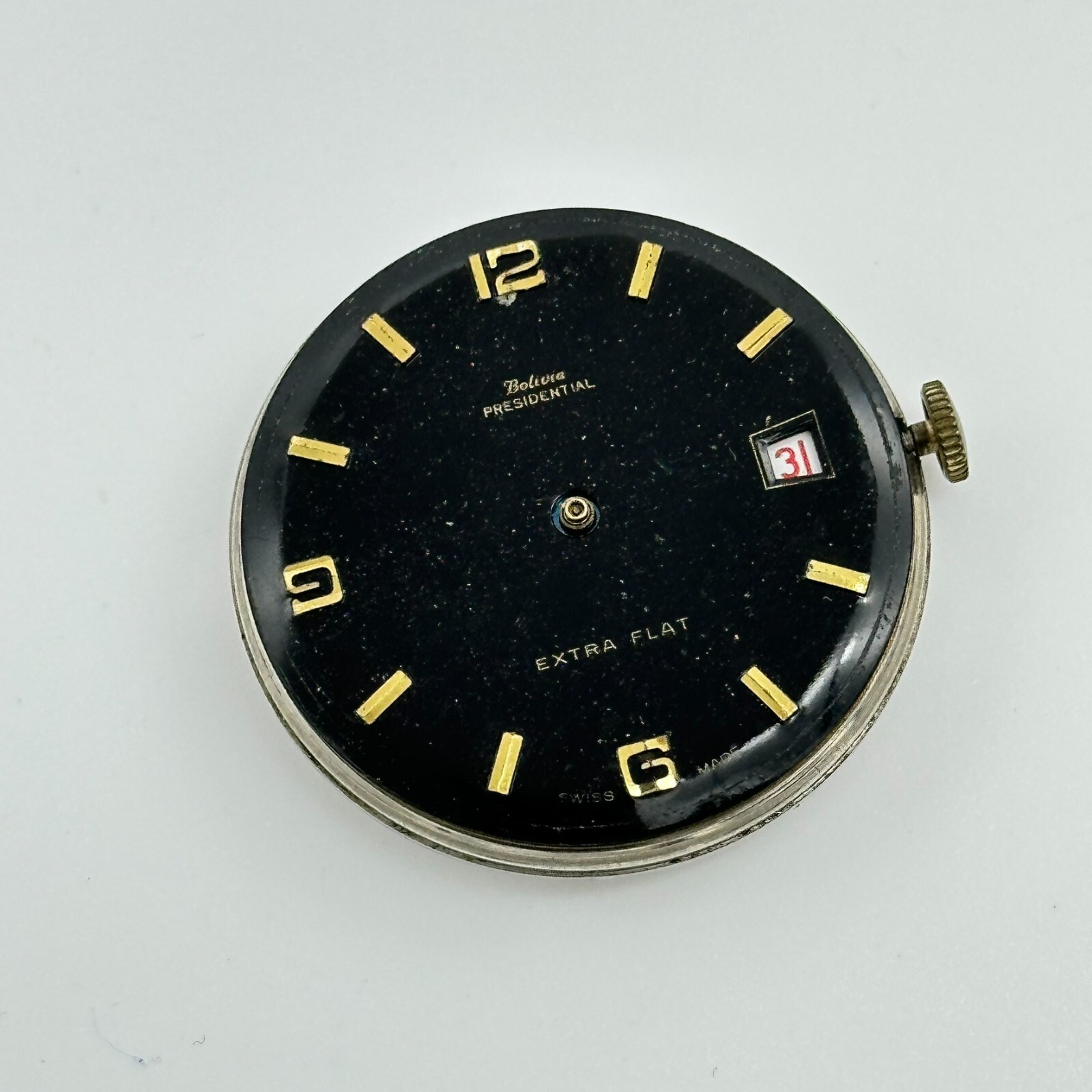 Vintage BOLIVIA Presidential Extra Flat Swiss Mechanical Movement (FOR PARTS)