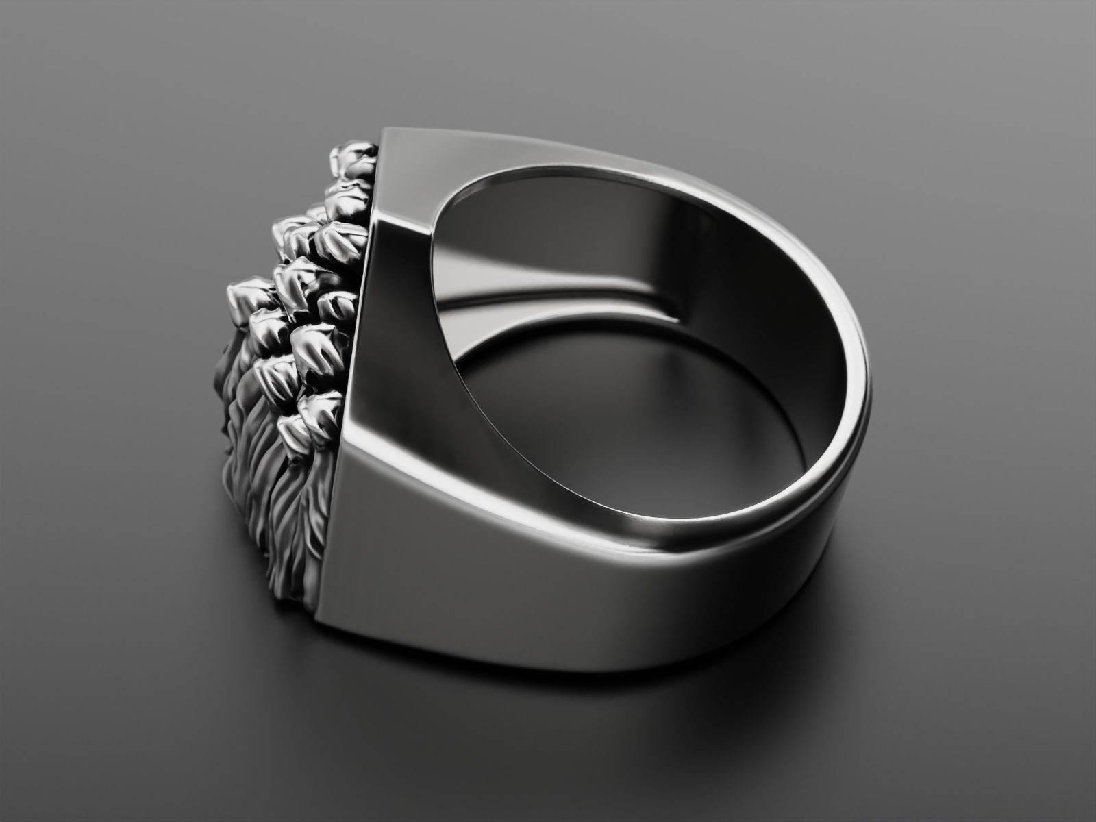 Oxidized Men’s Creepy Ghost Gothic Punk 925 Sterling Silver Statement Rings