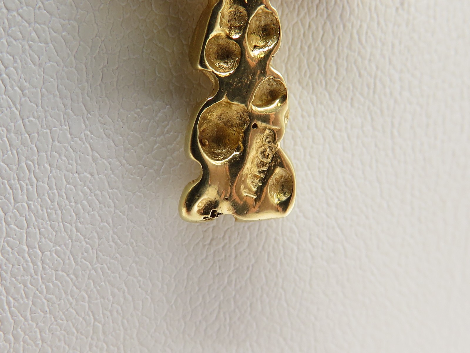 14k YELLOW GOLD CROSS PENDANT – GOLD NUGGET STYLE – 1 3/8″ HIGH *
