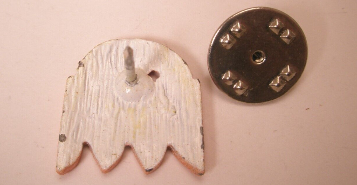 Pacman Ghost Orange CERAMIC Vintage Tie Tack Lapel/Hat Pin video games m49