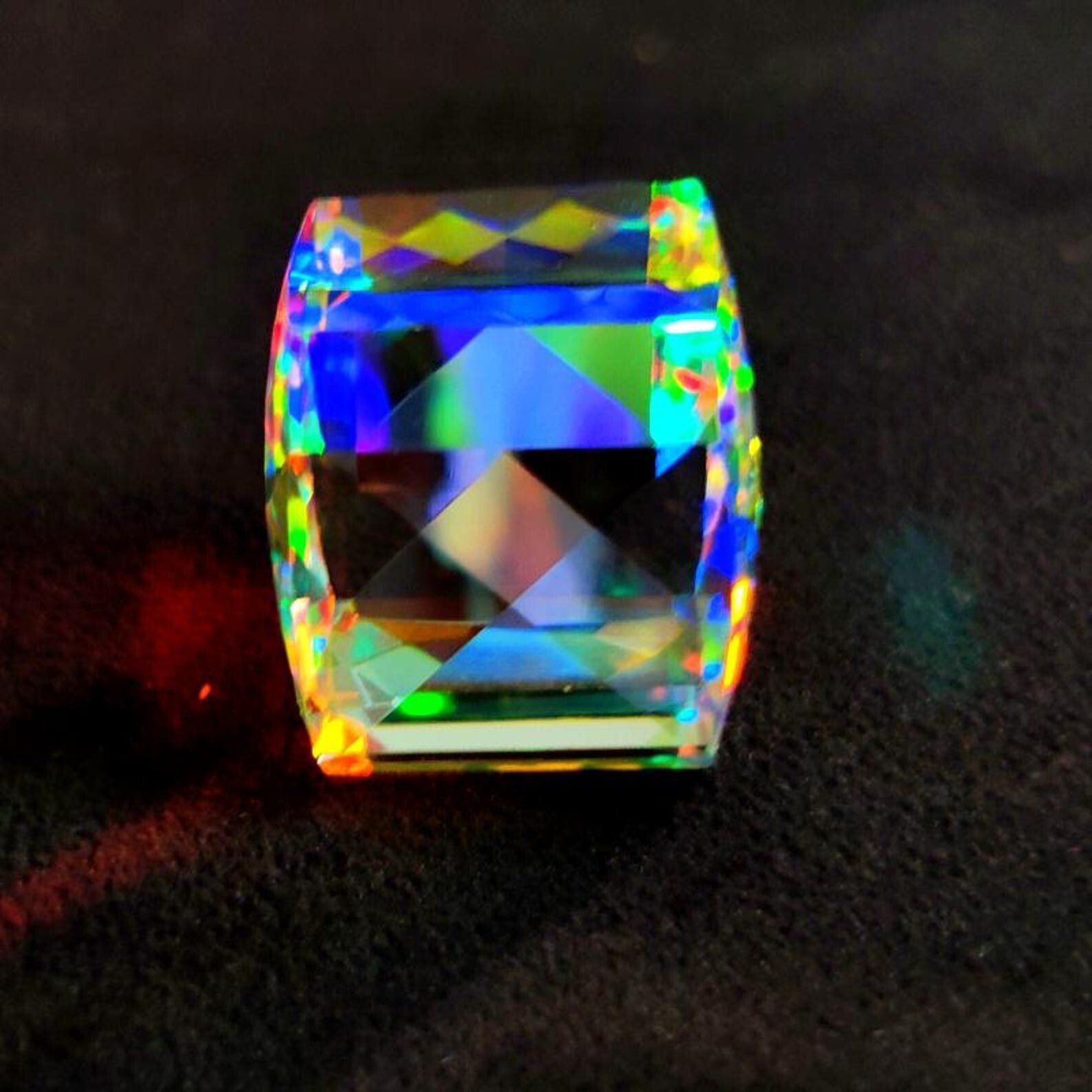 Certified 100 Ct Natural Rainbow Color Cube Cut Mystic Topaz Loose Gemstone