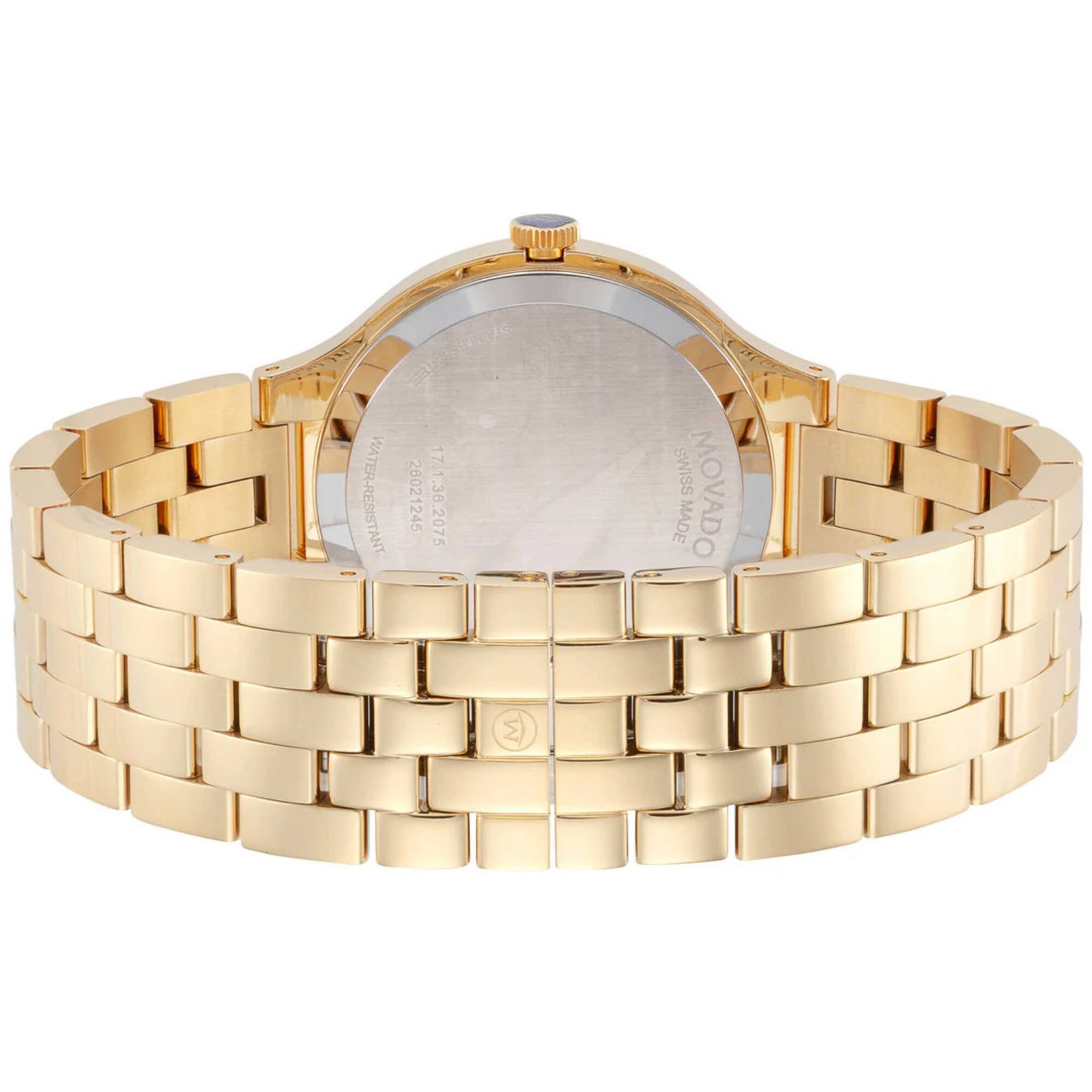 Movado Men’s Watch Veturi Quartz Black Dial Yellow Gold Steel Bracelet 0608043