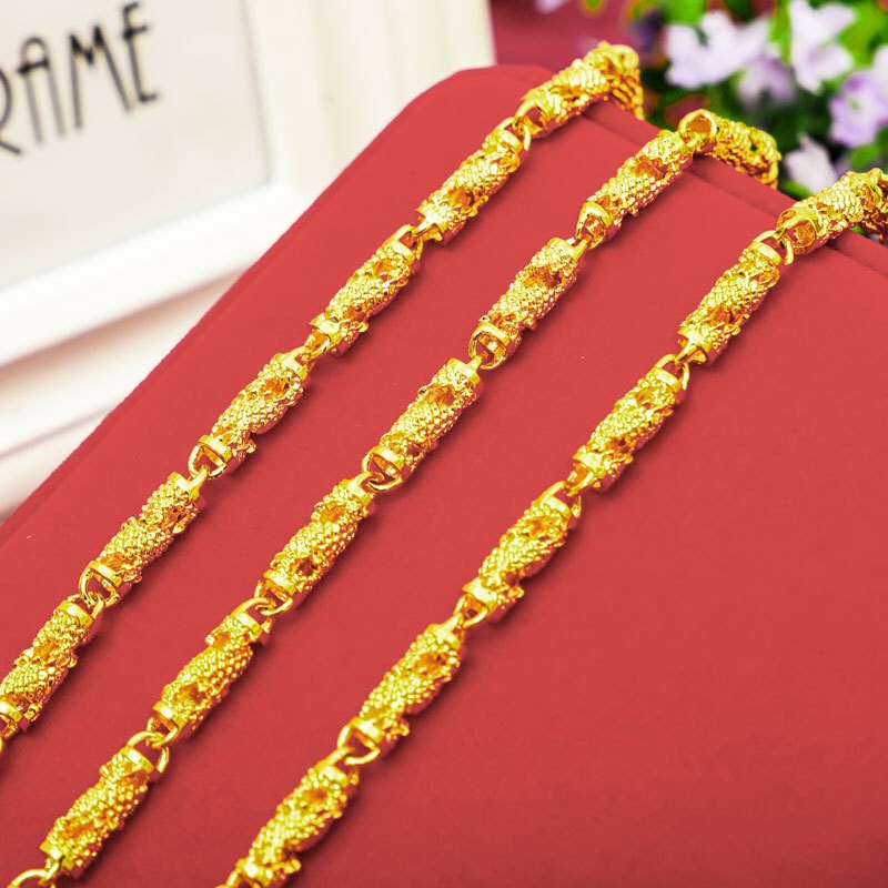 Dragon 24K Thai Baht Yellow Gold GP Necklace 24″