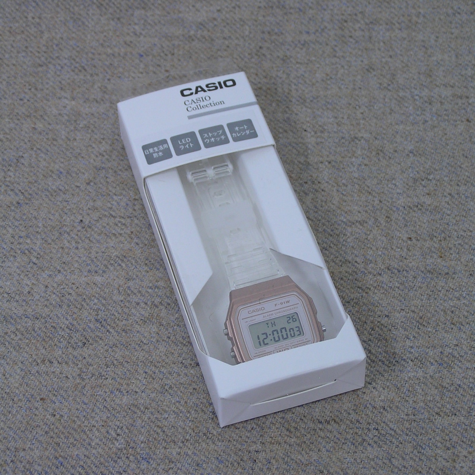 UK STOCK CASIO F-91WS-7A3JF Japan Exclusive Digital Watch Clear Imported Model