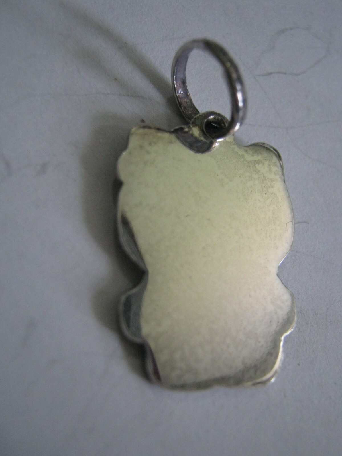 Silver 7/8″ Charm w/ HELLO KITTY Design, Large Soldered Loop for 6mm Necklace