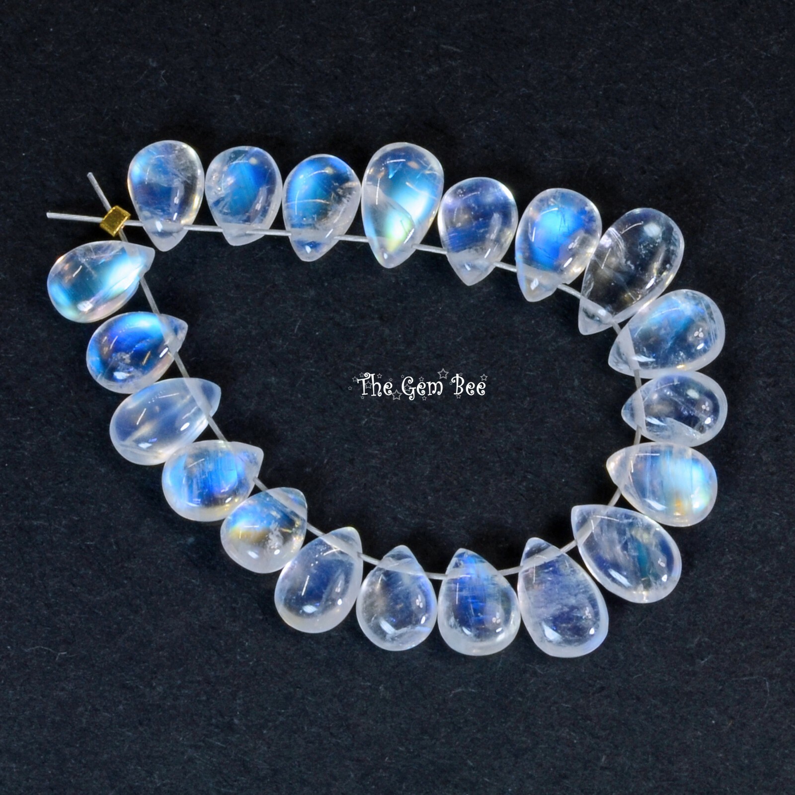 15 Carat Rainbow Moonstone Smooth Pear Briolette Bead (20)
