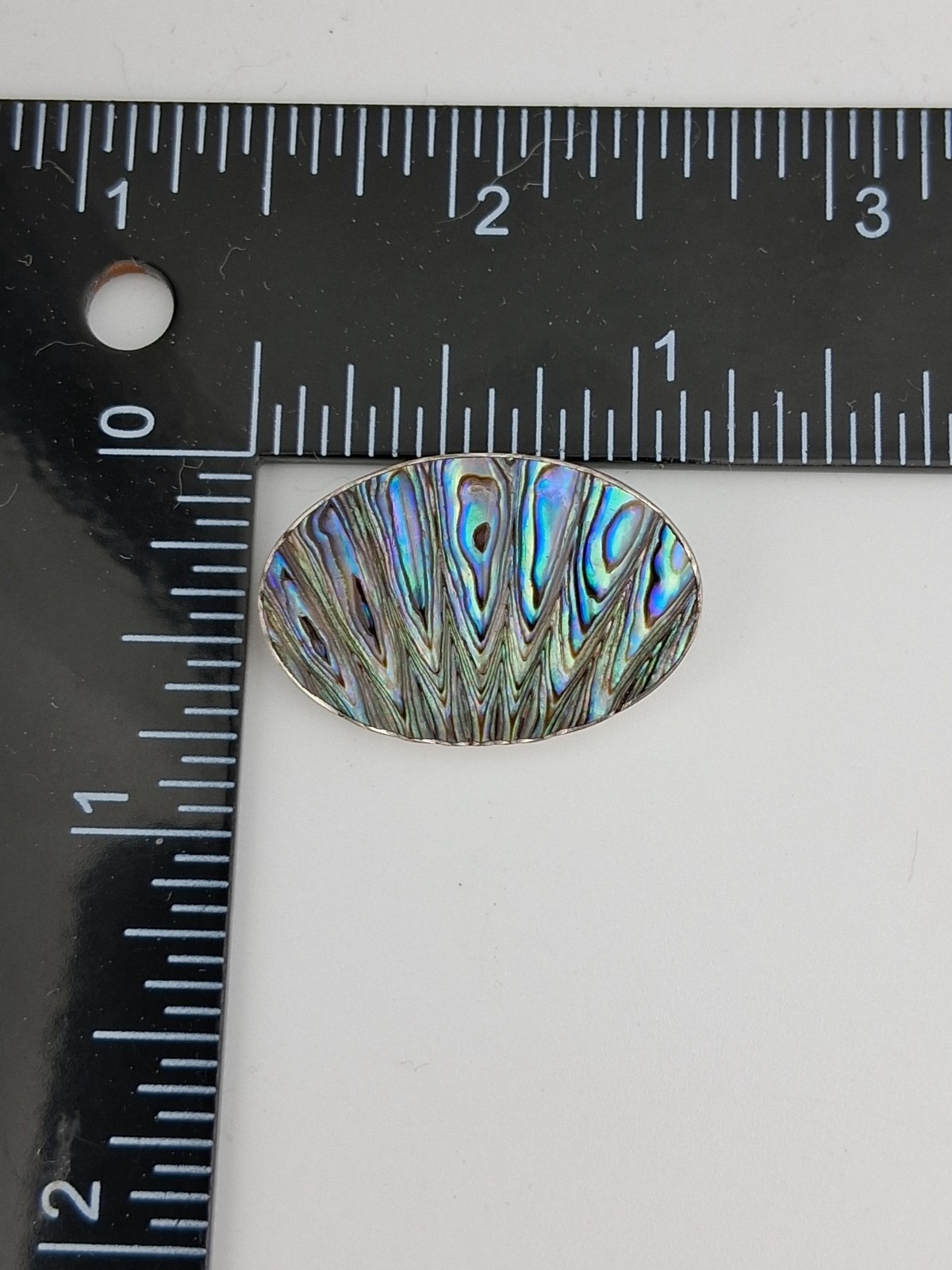 Vintage New Zealand Paua Abalone Shell Sterling Silver Pin