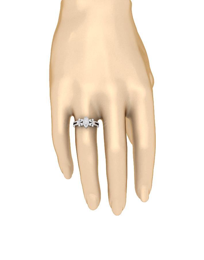 SI G 0.40 Carat Genuine Diamond Right Hand Anniversary Ring 14K Rose Gold 9.40mm