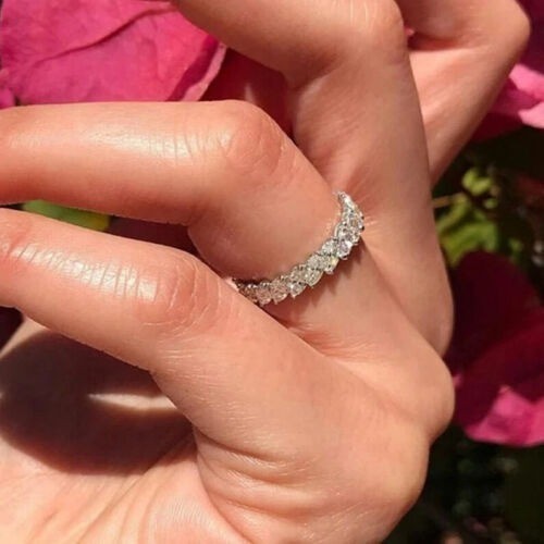 White Diamond 2.80 Ct Marquise Cut Lab-Created Engagement Ring 925 Silver