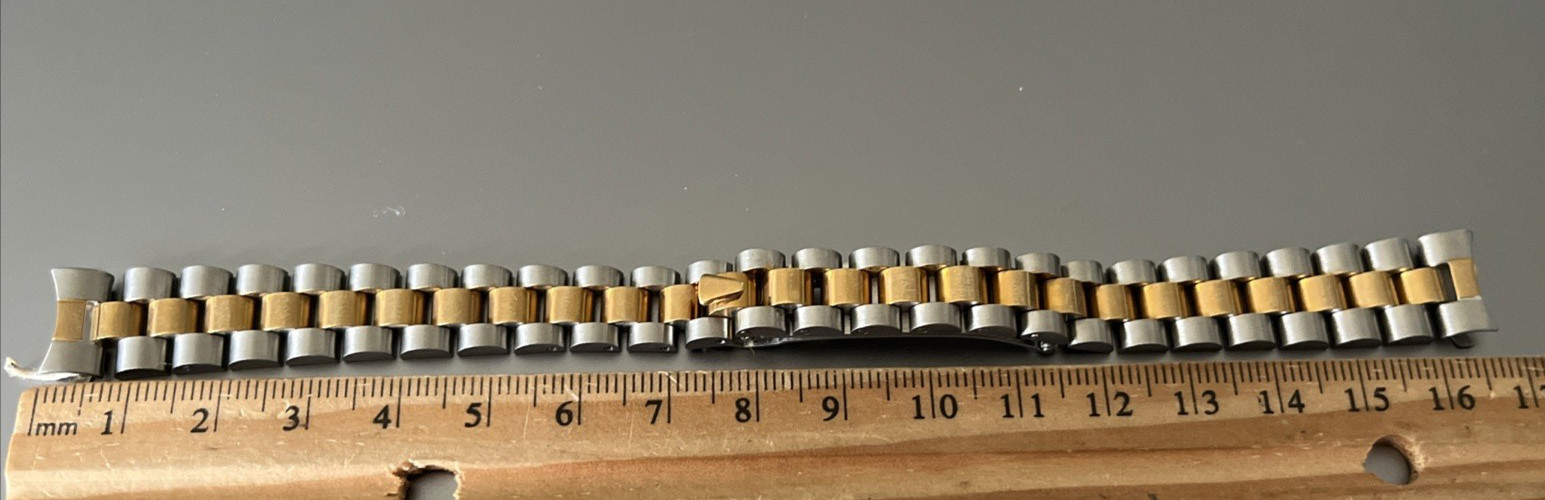 13 mm Watch Bracelet President S/ Steel Two-Tone Mat/Polish Hidden Folding Clasp