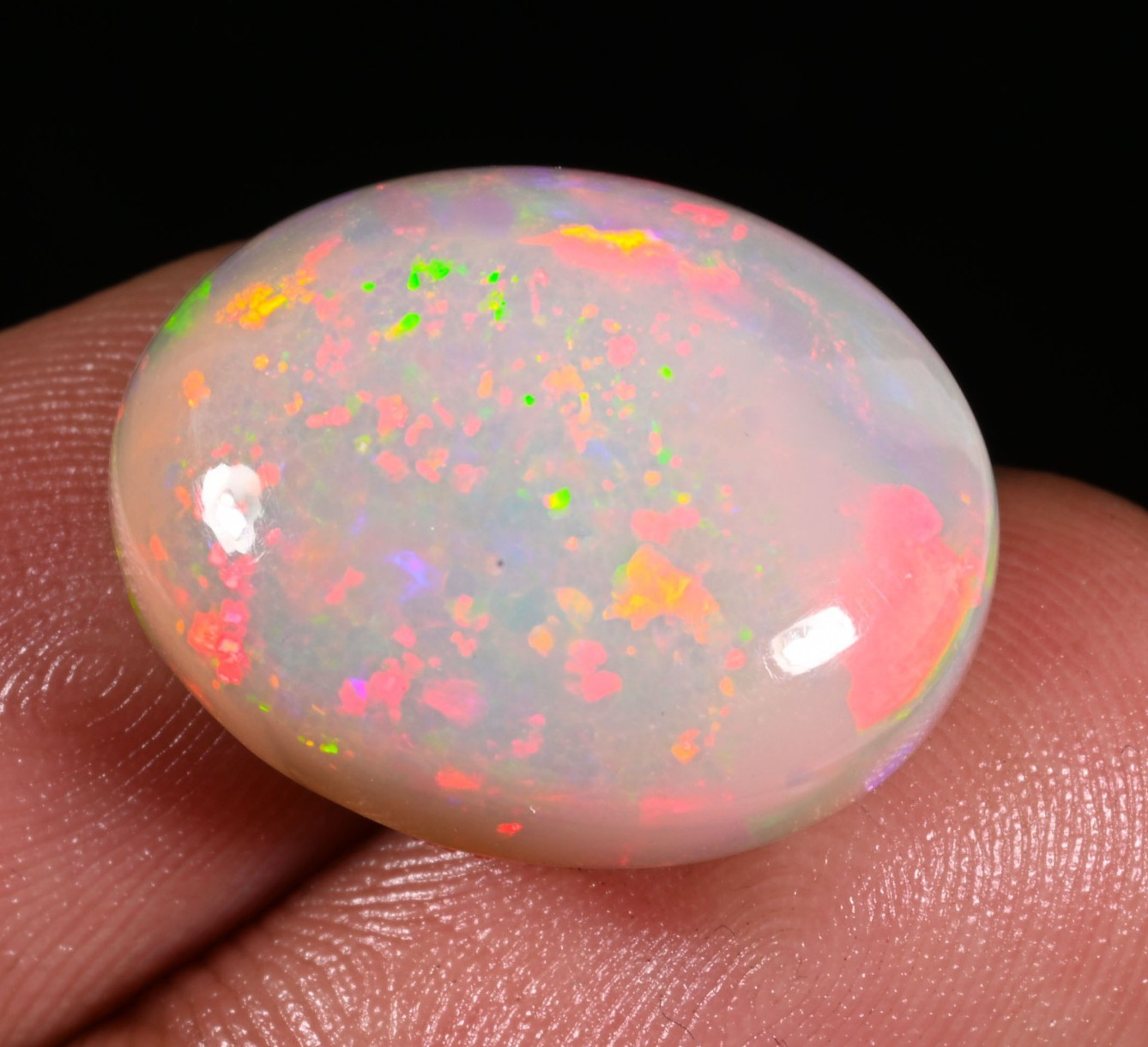 13.45 Ct Natural Ethiopian Opal Welo Fire Opal Cabochon Loose Gemstone 20x16x9mm