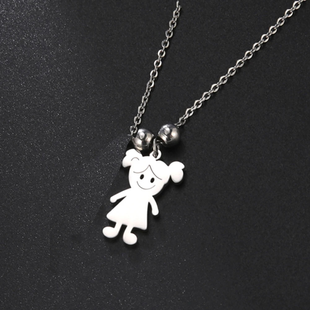 Custom Name Pendant Necklace Family Kid Boy Girl Stainless Steel Women Jewelry