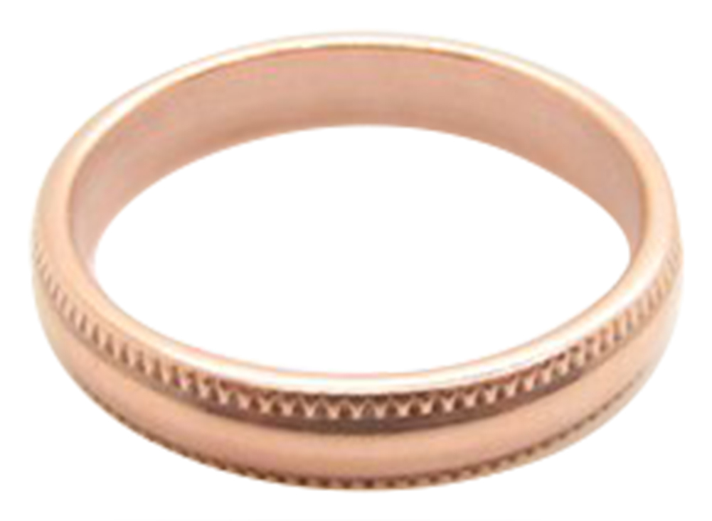 Solid Copper Band Ring CR84T – 4mm wide- Size 4 thru 13 – Made in the USA