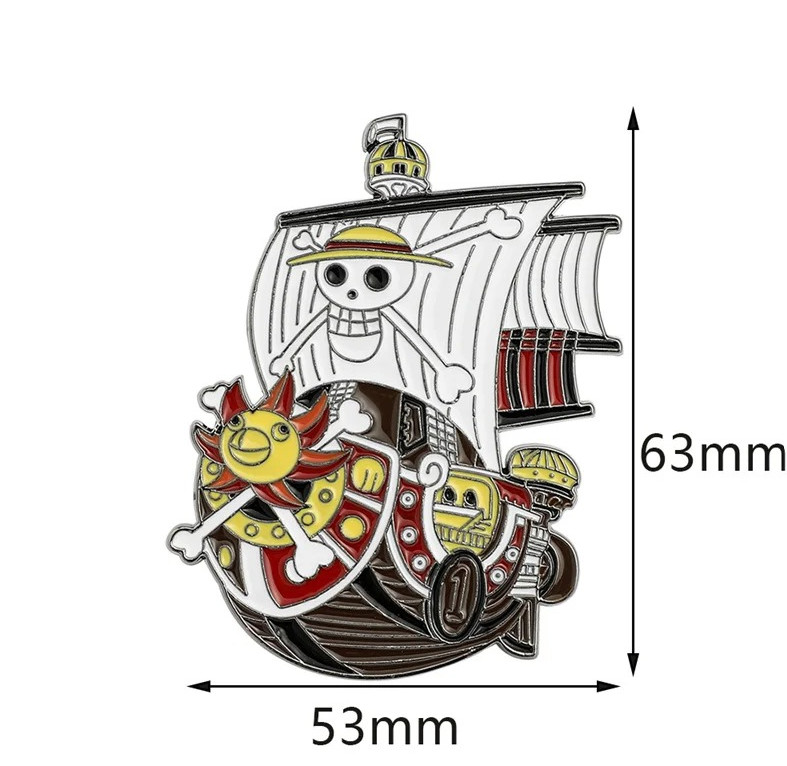 1pcs One Piece Pirate Ship Enamel Brooch – Anime Lapel Pin for Bags & Clothes