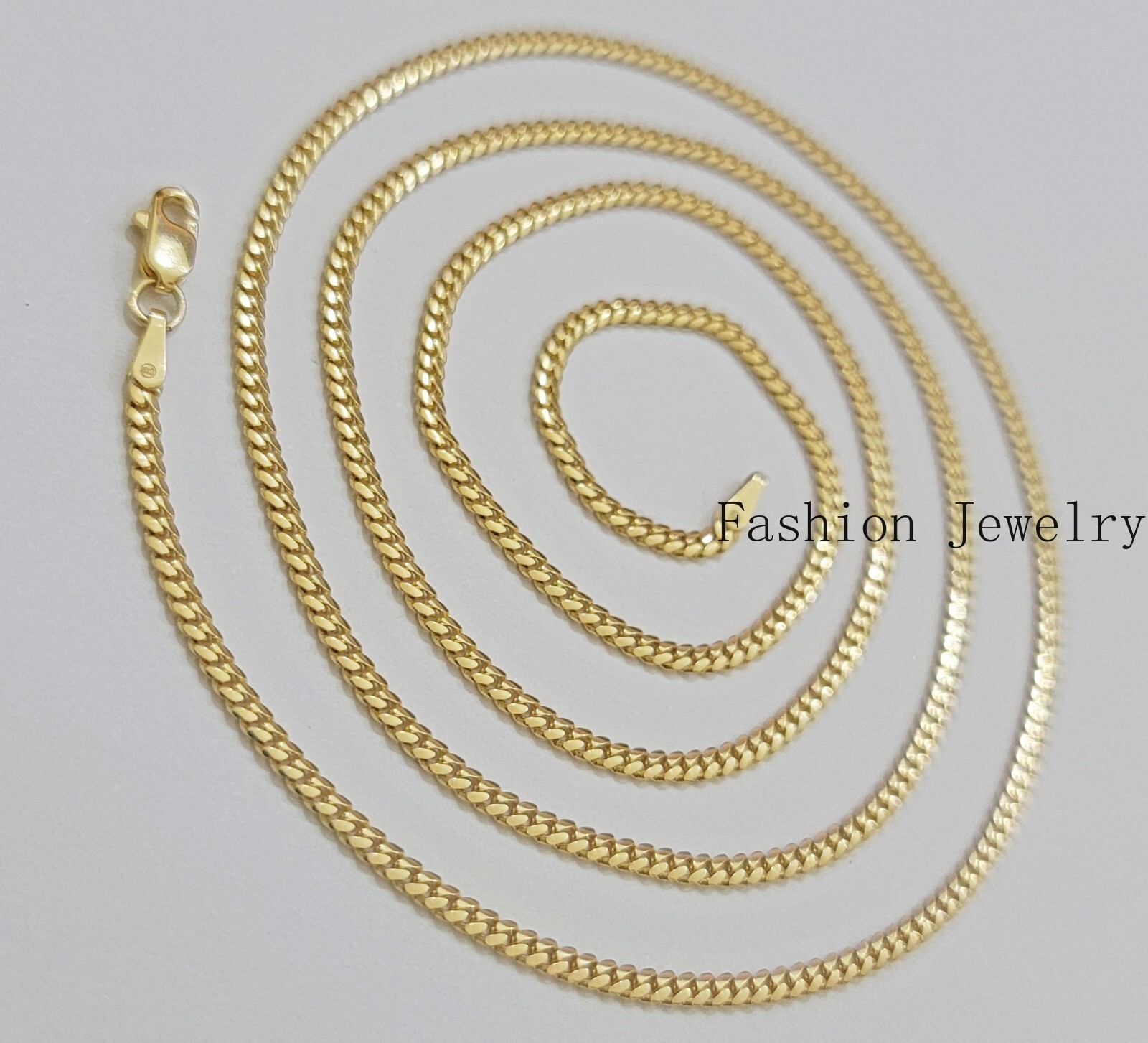 Real 18k Yellow Gold Necklace Chain Miami Cuban Link 2mm 24 Inch Real 18kt Solid