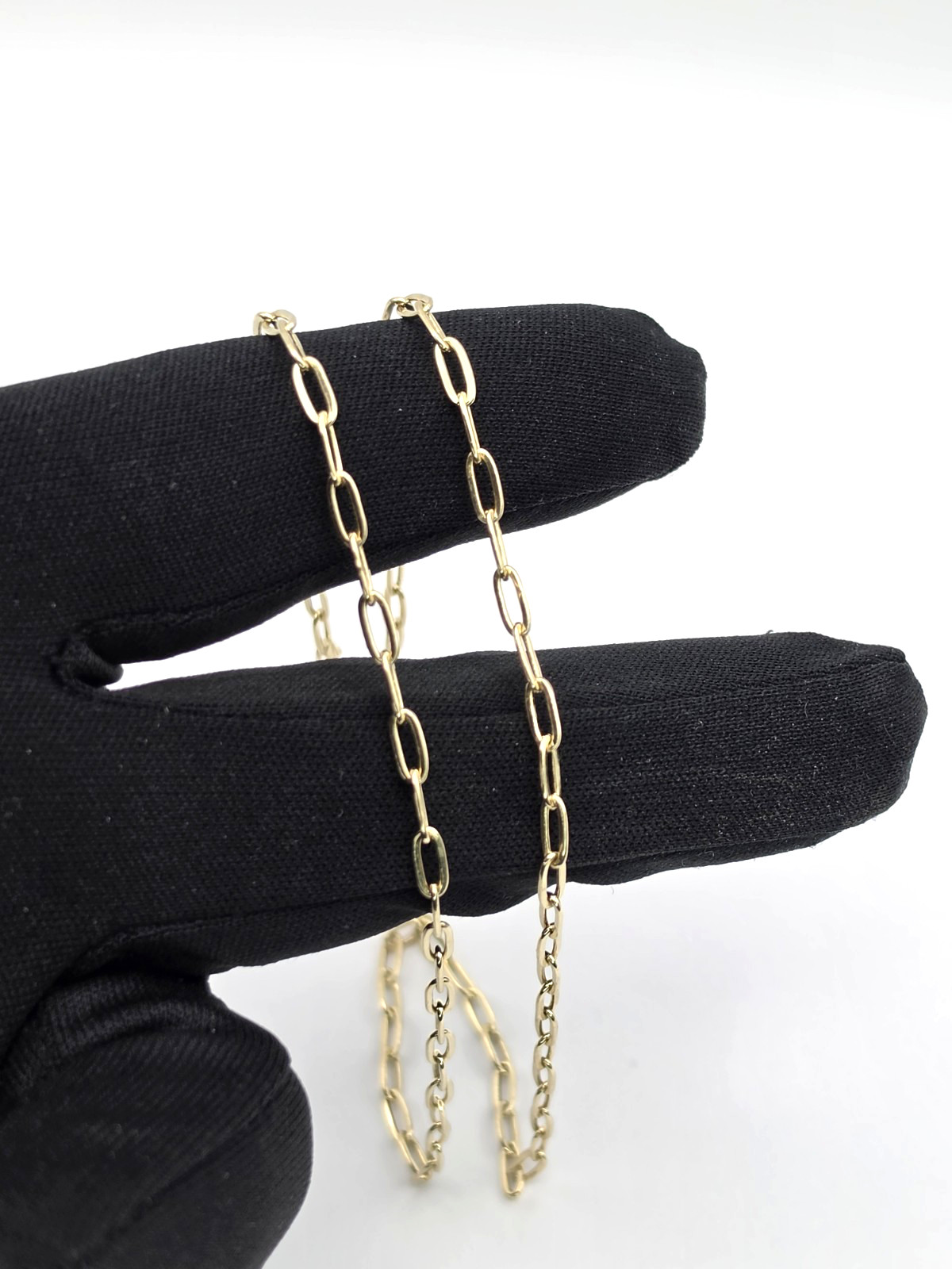 14k Yellow Gold PAPERCLIP Cable Link Chain Necklace 18″ 2.9mm