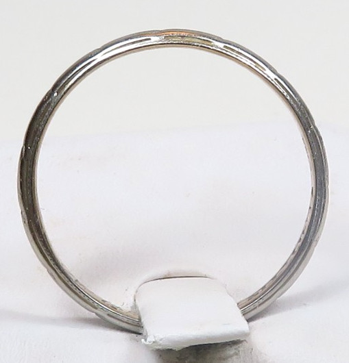 Edwardian 1915 18K White Yellow Wedding Band Unisex Ring Size 9 UK-R1/2 2.68MM