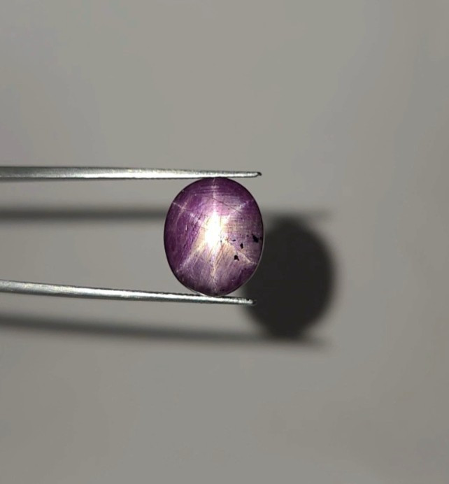 Natural 11.70 Ct Star Ruby Purplish Red Oval untreated Cabochon Loose Gemstone