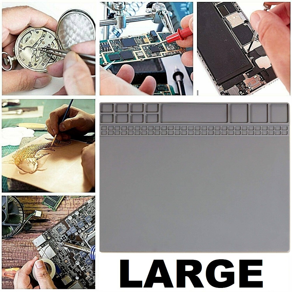 Watchmaker’s Rubber Bench Magnetic Mat Anti-Slip Jewelry Watch Repair Tools Gray