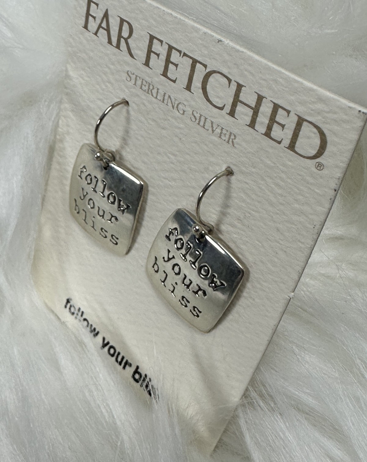 NEW Vintage FAR FETCHED “follow your bliss” Earrings .925 Sterling Silver ET158