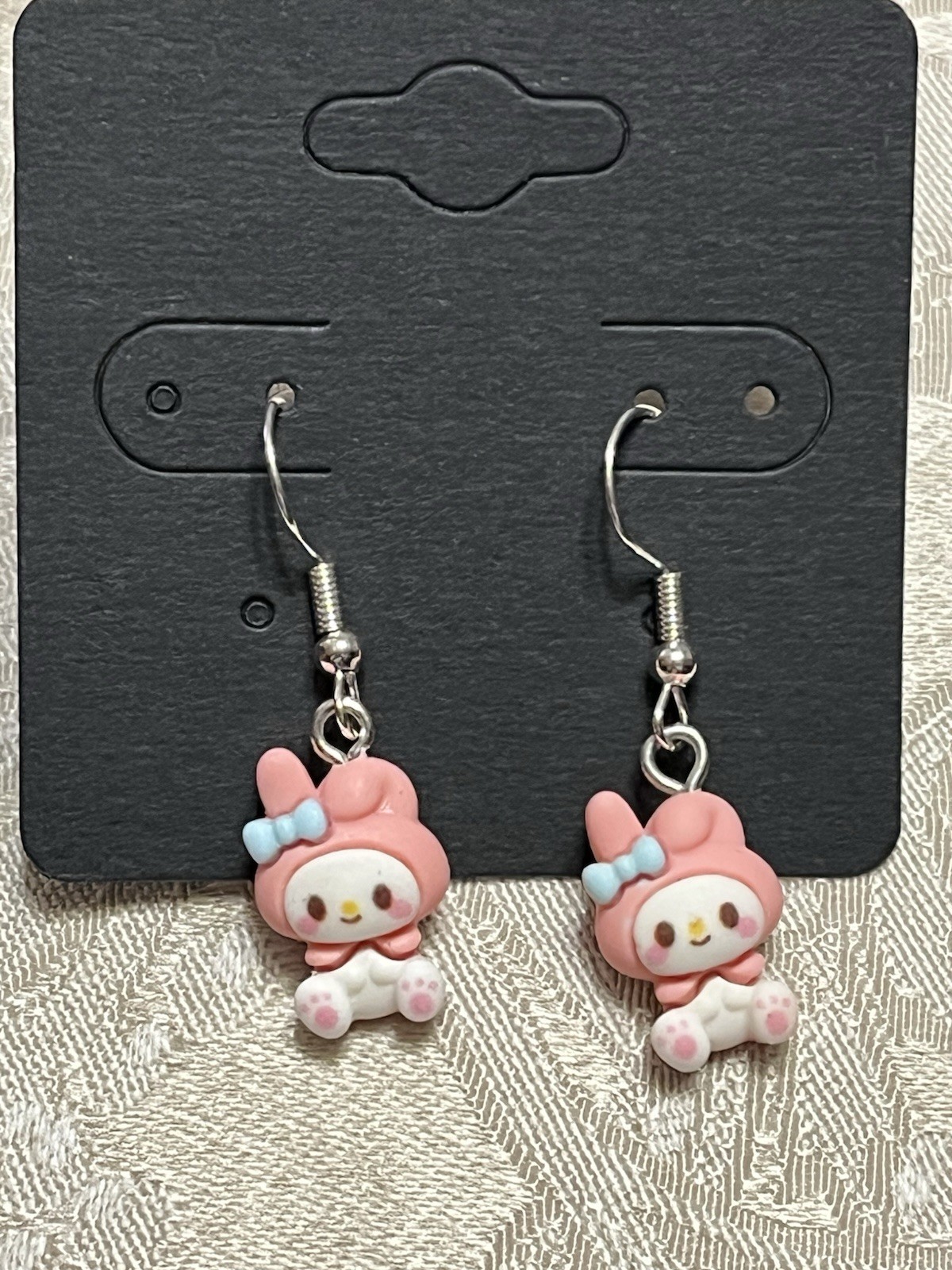 My Melody Dainty Silver Drop Dangle Adorable Fashion Fun Earring Set