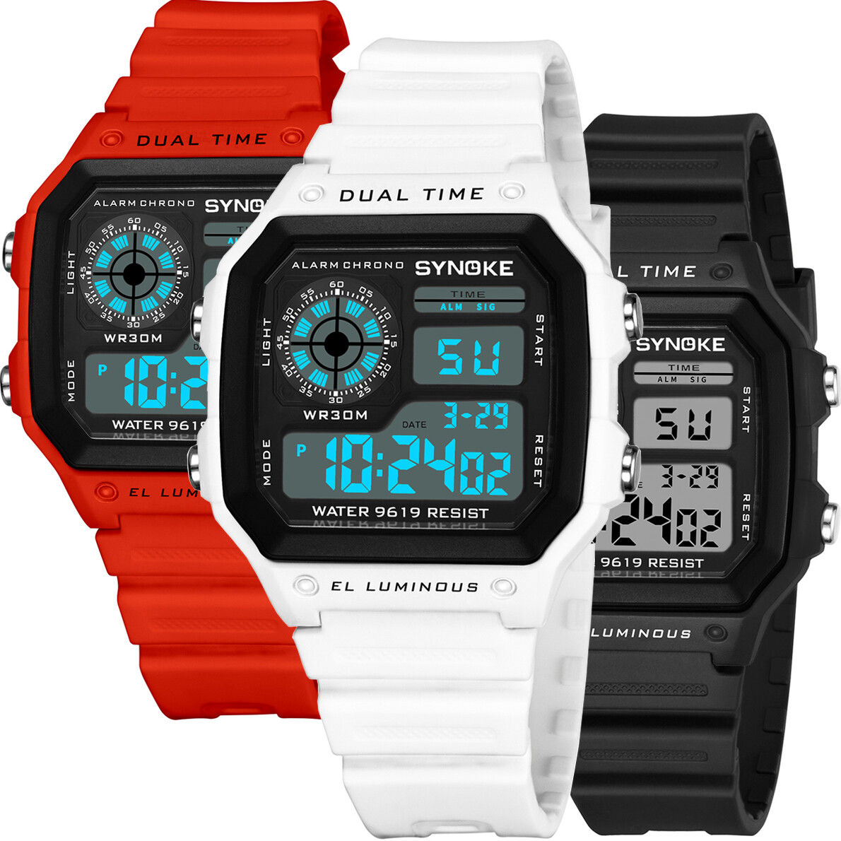 Men LED Digital Sports Watch Military Tactical Waterproof WristWatch Backlight